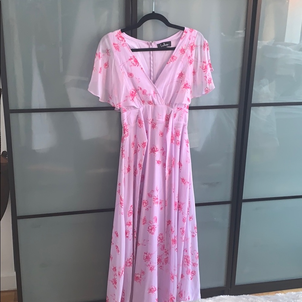 LULUS XS lilac/pink maxi dress